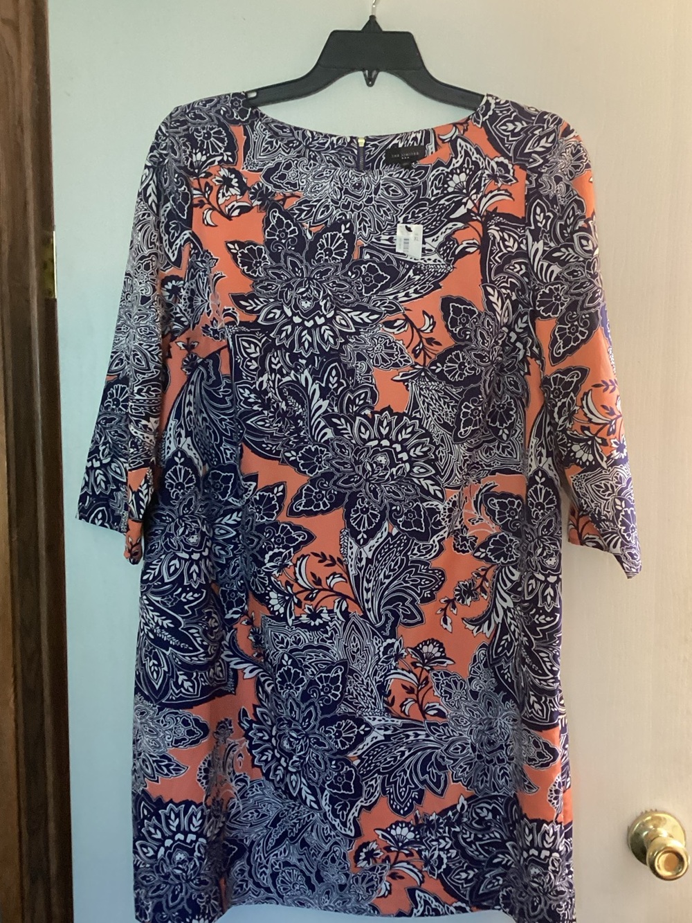 The Limited Coral and Navy Floral Dress